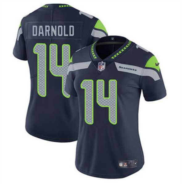 Women%27s Seattle Seahawks #14 Sam Darnold Navy 2025 Vapor Limited Stitched Jersey Dzhi->seattle seahawks->NFL Jersey